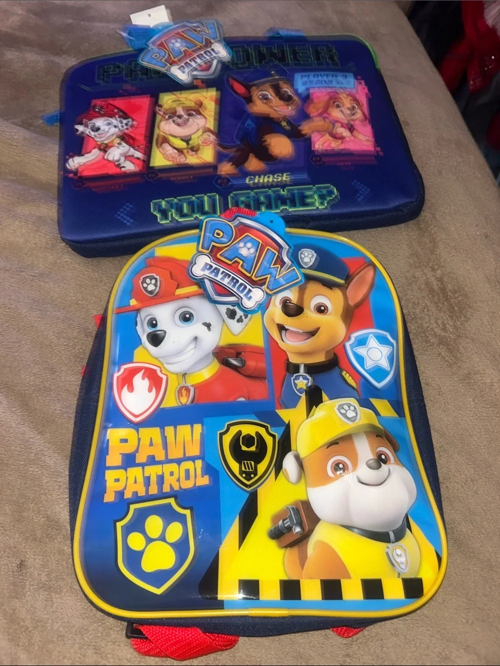 Paw Patrol Kids Backpack – Blue, Yellow & Red Character Panels bundle